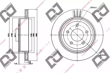 Тормозной диск DJ PARTS BD1216